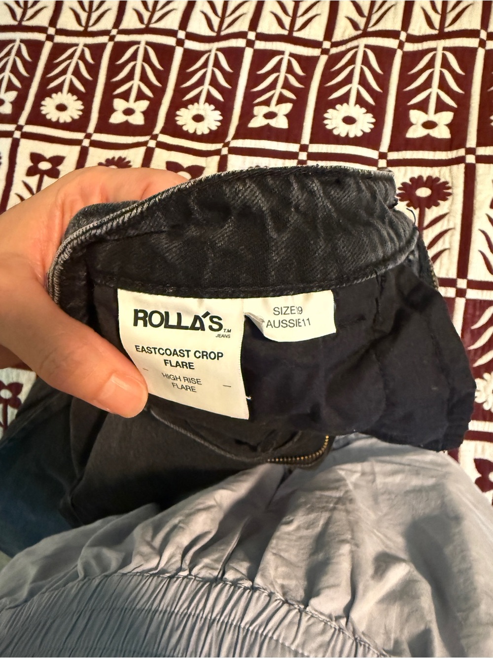ROLLA'S Black High-Rise Crop Flare Jeans